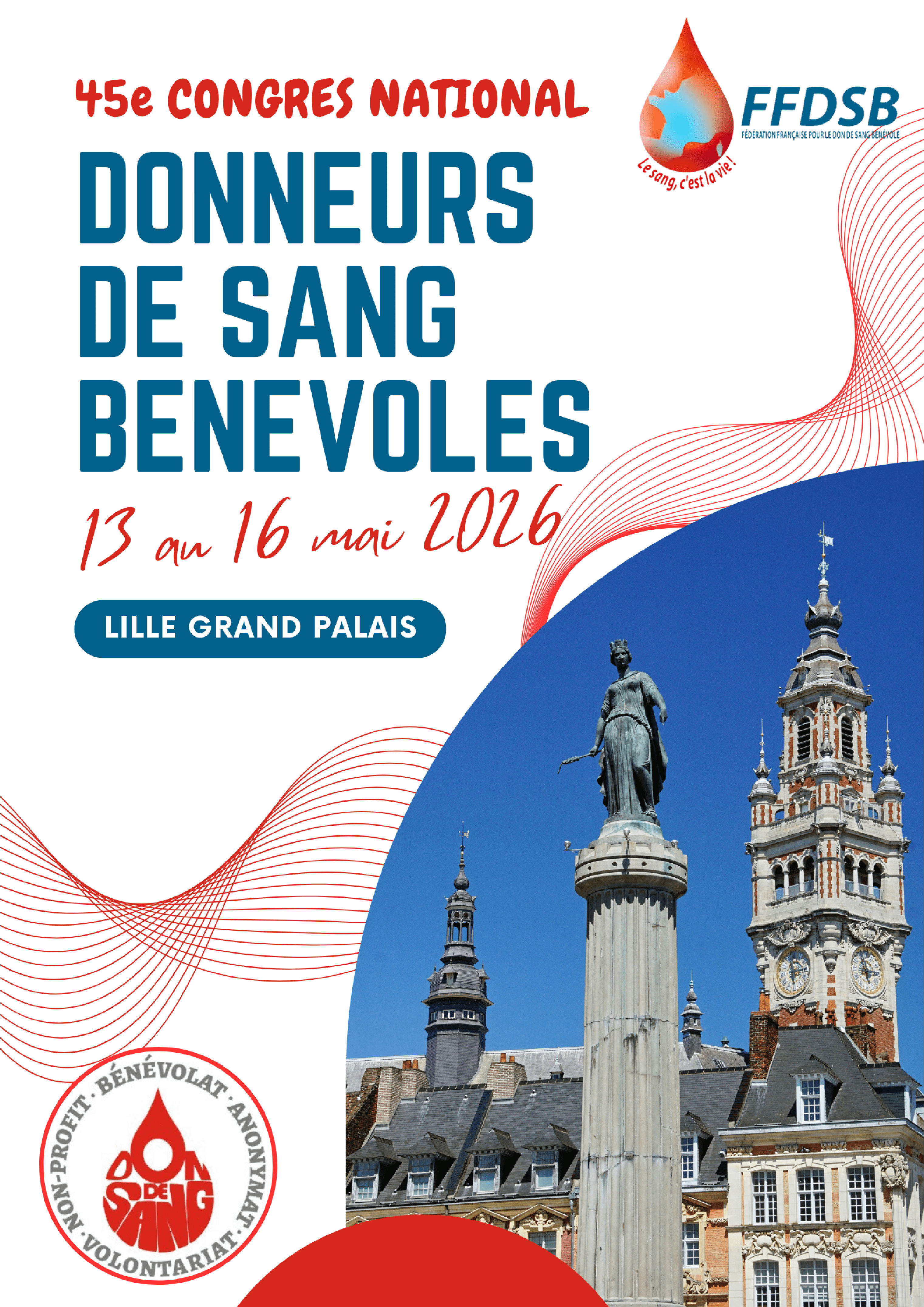 Congrès donneurs de sang bénévoles affiche